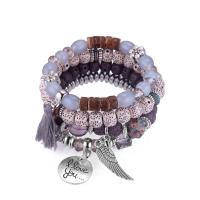 Gemstone Bracelets, with Zinc Alloy, antique silver color plated, for woman Approx 7.5 Inch 