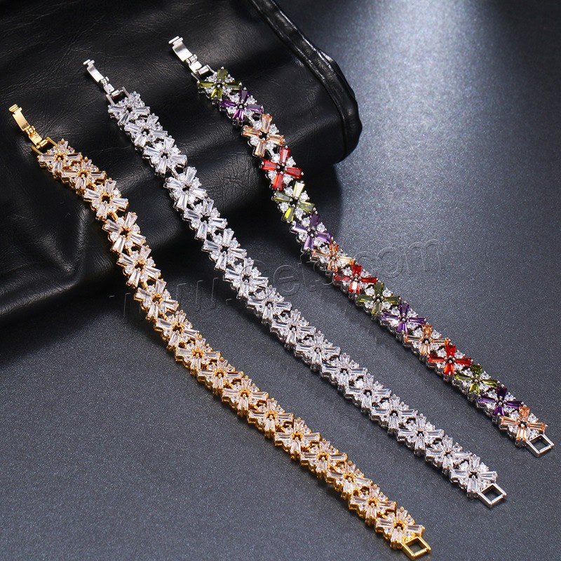 Rhinestone Brass Bracelets, plated, different length for choice & for woman & with rhinestone, more colors for choice, Sold By Strand