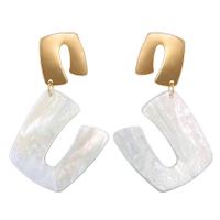 Acrylic Drop Earring, plated, for woman 