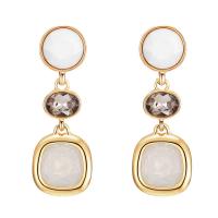 Resin Drop Earring, gold color plated, for woman 