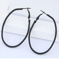 Zinc Alloy Drop Earring, Round, black, lead & cadmium free 
