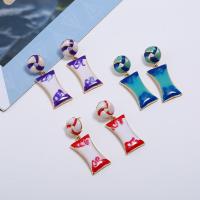 Resin Zinc Alloy Earring, with Resin, gold color plated, Bohemian style & for woman 