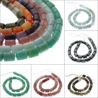 Gemischte Edelstein Perlen, Zylinder, verschiedenen Materialien für die Wahl, 13x8mm, Bohrung:ca. 1mm, Länge:ca. 15.3 ZollInch, 29PCs/Strang, verkauft von Strang