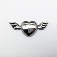 pendentifs de cœur en inox , acier inoxydable, coeur plat, noircir Environ 2-4mm, Vendu par PC