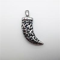 Stainless Steel Pendants, Wolf Tooth, blacken Approx 2-4mm 