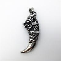 Stainless Steel Pendants, Wolf Tooth, plated, blacken Approx 2-4mm 