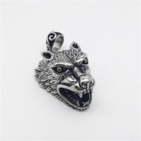 Stainless Steel Animal Pendants, Wolf, plated, blacken Approx 2-4mm 