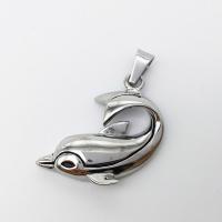 Stainless Steel Animal Pendants, Dolphin, blacken Approx 2-4mm 