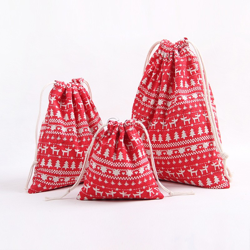 Christmas Gift Bag, Cotton Fabric, Christmas Design & different size for choice & different designs for choice, Sold By PC