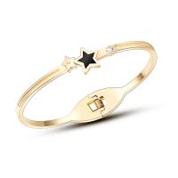 Stainless Steel Bangle, 316L Stainless Steel, Star, plated & for woman & with rhinestone 10mm, Inner Approx 57mm 