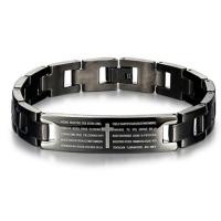 Stainless Steel Bracelet, black ionic & for man Approx 8.6 Inch 