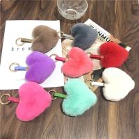 Zinc Alloy Key Chain, with Plush, Heart, gold color plated, Unisex 