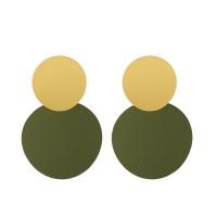 Zinc Alloy Drop Earring, Flat Round, gold color plated, for woman 