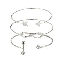 Zinc Alloy Cuff Bangle, silver color plated, for woman, Inner Approx 60mm 
