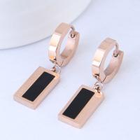Titanium Steel Earrings, with Acrylic, sterling silver post pin, rose gold color plated, for woman 