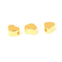 Weinlese Messing Perlen, Herz, vergoldet, 5x4.4x2.5mm, Bohrung:ca. 1mm, verkauft von PC