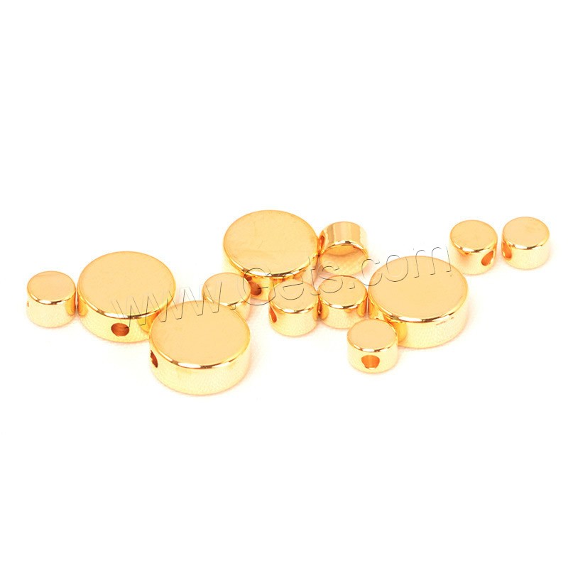 Weinlese Messing Perlen, flache Runde, vergoldet, verschiedene Größen vorhanden, Bohrung:ca. 1.5mm, verkauft von PC