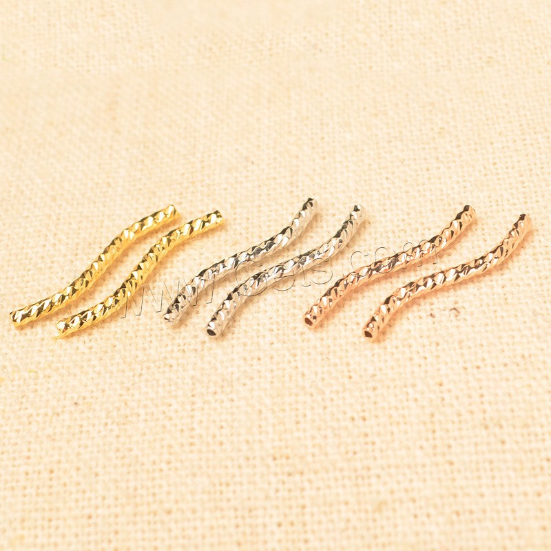 Brass Curved Tube Beads, plated, flower cut & different size for choice, more colors for choice, Hole:Approx 1-1.5mm, Sold By PC