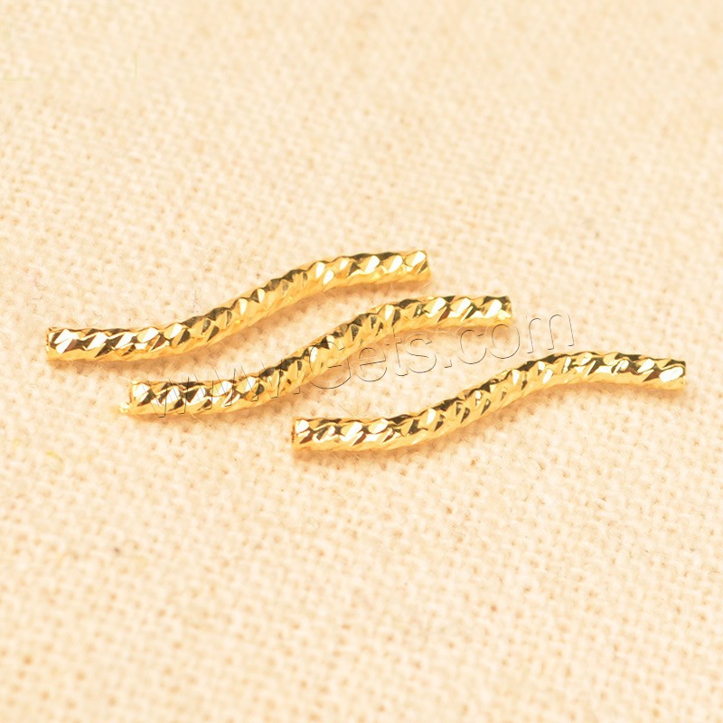Brass Curved Tube Beads, plated, flower cut & different size for choice, more colors for choice, Hole:Approx 1-1.5mm, Sold By PC