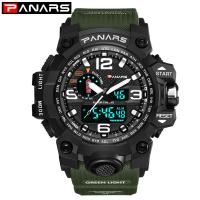 PANARS® Watch Collection, Stainless Steel, with Silicone & Plastic, plated, 50M waterproof & multifunctional & Unisex & adjustable & LED 27mm Approx 10 Inch 