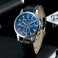 Bracelets de montre pour hommes, cuir PU, avec cadran en alliage de zinc & verre, mouvement chinoise, plus de couleurs à choisir Environ 9.5 pouce, Vendu par PC