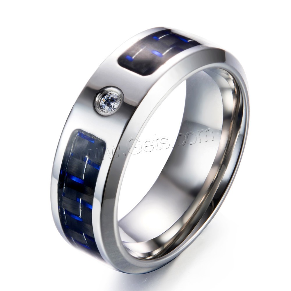 Нержавеющая сталь Человек палец кольцо, нержавеющая сталь, разный размер для выбора & Мужский & с кубическим цирконием, Много цветов для выбора, продается PC