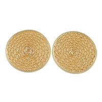 Brass Cabochon, Flat Round, real gold plated Approx 1mm 