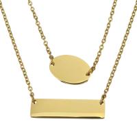 Stainless Steel Sweater Chain Necklace, gold color plated, oval chain & for woman &  1.5mm Approx 24 Inch 