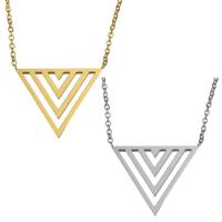 Stainless Steel Jewelry Necklace, with 2Inch extender chain, Triangle, plated, oval chain & for woman 1.5mm Approx 18 Inch 