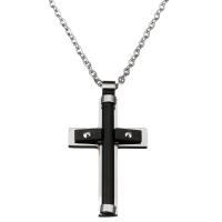 Stainless Steel Jewelry Necklace, with 2Inch extender chain, Cross, plated, Unisex & oval chain 1mm Approx 18 Inch 