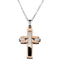 Stainless Steel Jewelry Necklace, with 2Inch extender chain, Cross, Unisex & oval chain 1mm Approx 18 Inch 