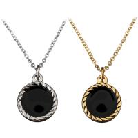 Stainless Steel Jewelry Necklace, with 1.5Inch extender chain, Flat Round, plated, Unisex & oval chain & enamel 1mm Approx 18 Inch 