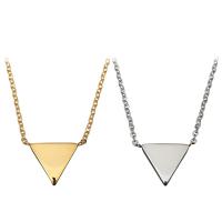 Stainless Steel Jewelry Necklace, with 1.5Inch extender chain, Triangle, plated, Unisex & oval chain 1mm Approx 18 Inch 
