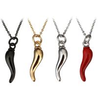 Stainless Steel Jewelry Necklace, with 2Inch extender chain, Cayenne, plated, Unisex & oval chain & enamel 1mm Approx 18 Inch 