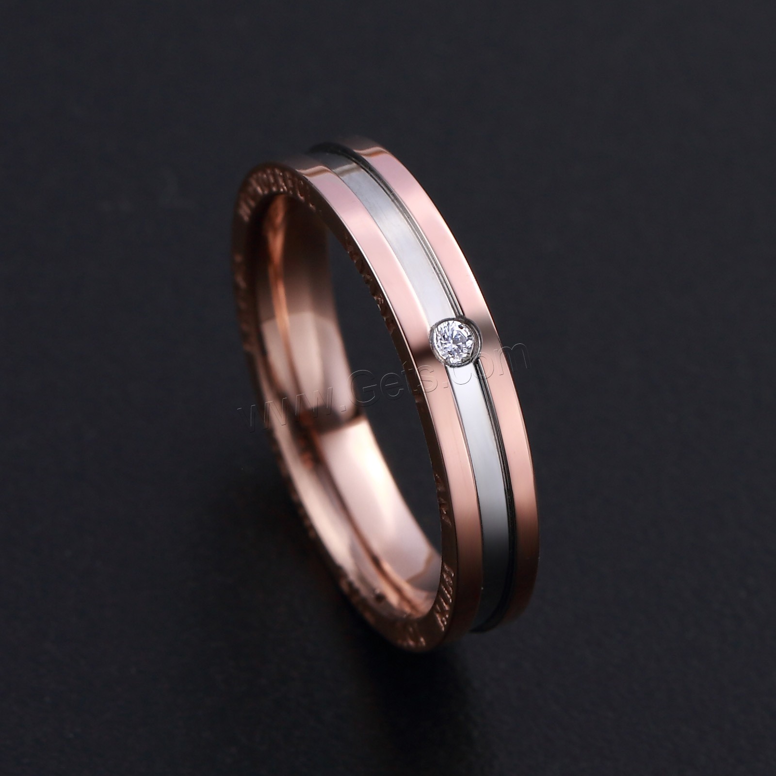 Нержавеющая сталь Rhinestone палец кольцо, нержавеющая сталь, Другое покрытие, разный размер для выбора & Женский & со стразами, 4mm, продается PC