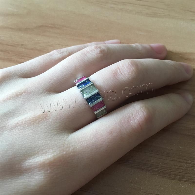 кольцо из цинкового сплава , цинковый сплав, с опал, плакирован серебром, разный размер для выбора & Женский, продается PC