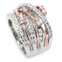 ラインス トーン亜鉛合金指のリング, 亜鉛合金, メッキ, 異なるサイズの選択 & 女性用 & ライン石のある, 売り手 パソコン