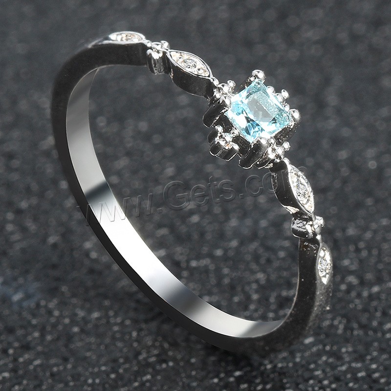 Zirkonia Messing Finger Ring, platiniert, verschiedene Größen vorhanden & für Frau & mit kubischem Zirkonia, verkauft von PC