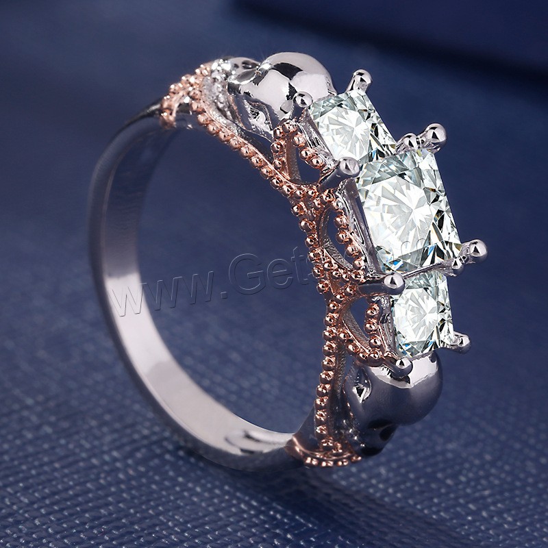 Латунь кольцо Установить, Другое покрытие, разный размер для выбора & Женский & с кубическим цирконием, 2ПК/указан, продается указан