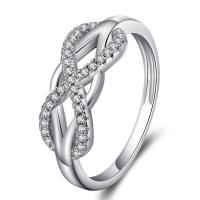 Cubic Zircon Brass Finger Ring, plated & for woman & with cubic zirconia 
