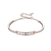 Zinc Alloy Rhinestone Bracelets, with 55mm extender chain, gold color plated, oval chain & for woman & with rhinestone, 34mm, Inner Approx 50mm Approx 5.1 Inch 