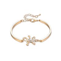 Zinc Alloy Bracelet, with 55mm extender chain, Gecko, gold color plated, oval chain & for woman & with rhinestone, 23mm, Inner Approx 47mm Approx 4.3 Inch 