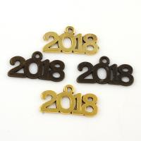 Brass Jewelry Pendants, Number, plated Approx 1.5mm 