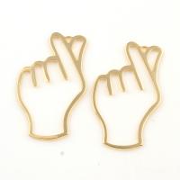Brass Jewelry Pendants, Hand, real gold plated Approx 1.5mm 