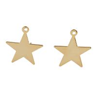 Brass Earring Stud Component, Star, real gold plated Approx 1mm 