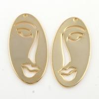 Brass Jewelry Pendants, Face, real gold plated Approx 1mm 