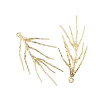 Brass Jewelry Pendants, Branch, real gold plated Approx 1mm 