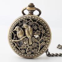 Zinklegierung Taschenuhr, chinesische Bewegung, Bronzefarbe plattiert, unisex, 45x15mm, verkauft von Strang