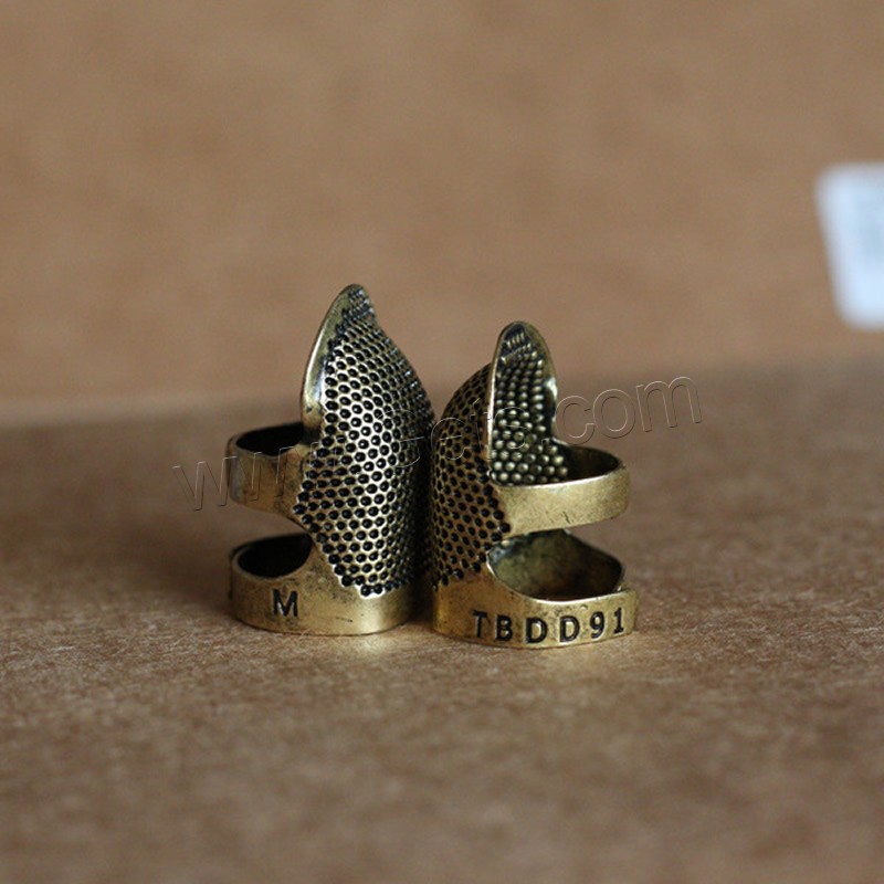 Brass Thimble, antique brass color plated, adjustable & different size for choice, Sold By PC