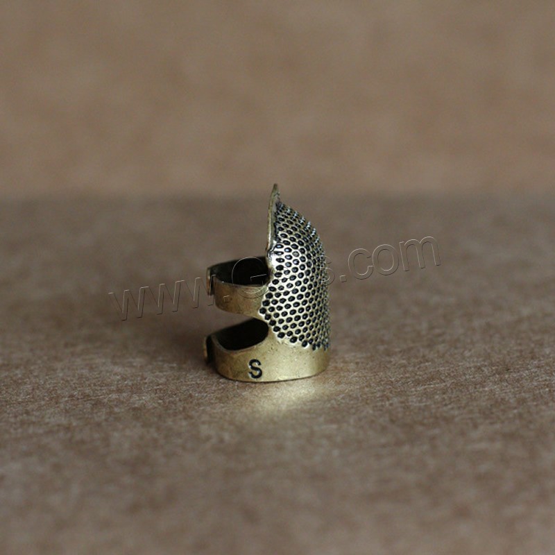 Brass Thimble, antique brass color plated, adjustable & different size for choice, Sold By PC